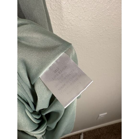 Baltic Born Womens Green Babydoll Midi Dress Sz XL Feminine V Neck Tiered - Picture 5 of 8